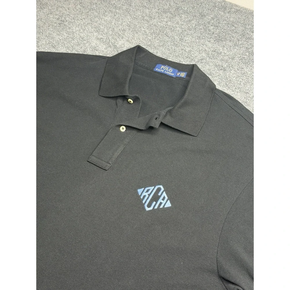 Polo Ralph Lauren Mens Embroidered RCA Black Polo Shirt 2XB Cotton